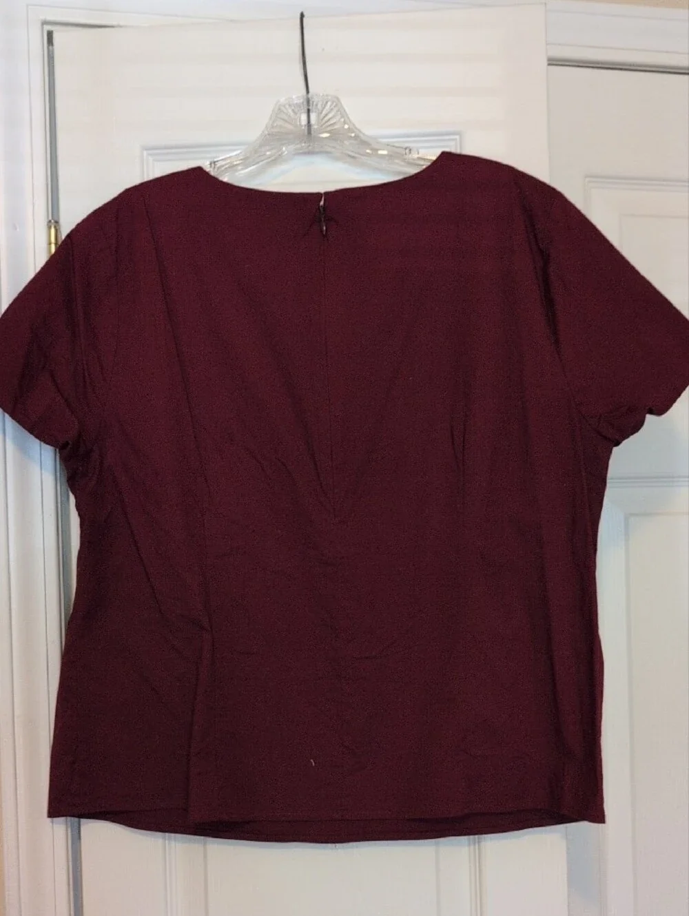 J. Crew Embellished Burgundy Short Sleeve Top